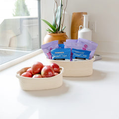 NaturalCozy mid-size rectangle basket for general storage and display