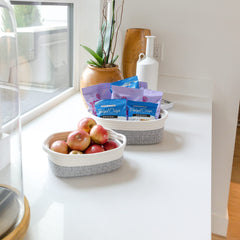 NaturalCozy mid-size rectangle basket shown for versatile home organization.