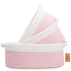 NaturalCozy large offwhite oval basket for nursery storage