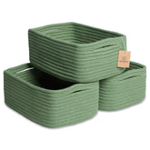 NaturalCozy rectangle basket with firm structure for tidy shelves.