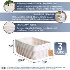 NaturalCozy rectangle basket folding method demonstrates easy shaping for custom fits.