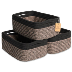 NaturalCozy rectangle basket demonstrates sturdy shape for tidy shelves