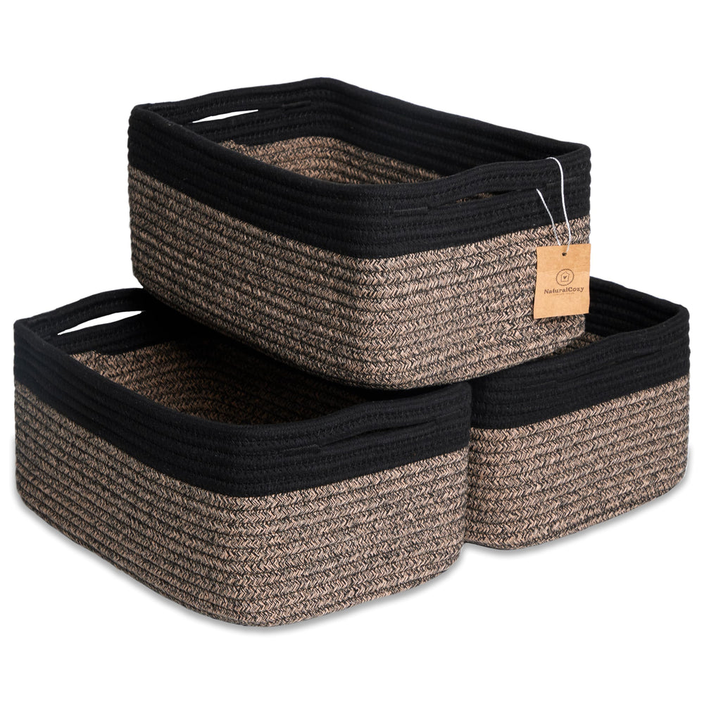 NaturalCozy rectangle basket folding structure keeps shelves neat.