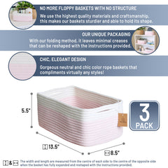 NaturalCozy rectangle basket offers extra storage space on every shelf.