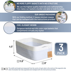 NaturalCozy rectangle basket hidden handles blend with clean, easy access.