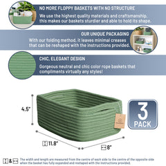 NaturalCozy basket with hidden reinforced handles for easy lifting.
