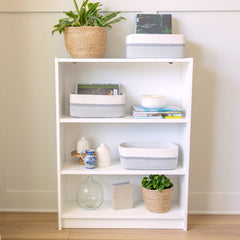 NaturalCozy rectangular rope bins deep storage for closet linens and accessories