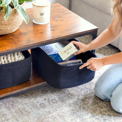 NaturalCozy storage basket folding guide for easy setup.