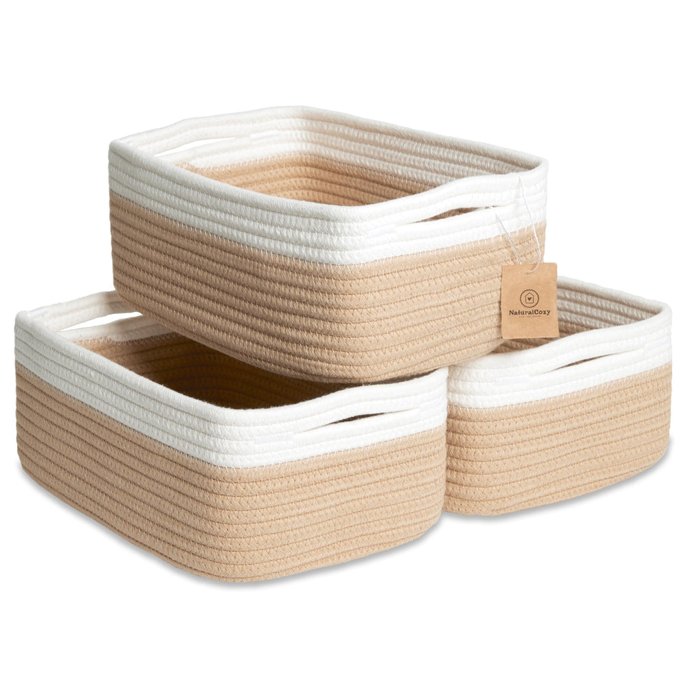NaturalCozy storage basket with folding method for a crisp, structured look.