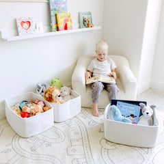 NaturalCozy basket organizes clothes in a closet with style