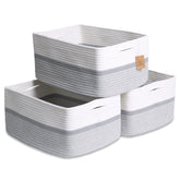 NaturalCozy storage baskets display a stable rectangle shape for organized shelves.