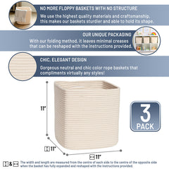 NaturalCozy 11in basket with more storage space supports toy organization.