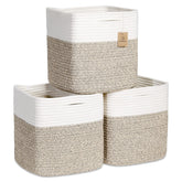 NaturalCozy Storage Cubes 11-inch folding method keeps baskets neatly shaped on shelves