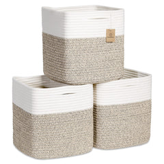 NaturalCozy Storage Cubes 11-inch folding method keeps baskets neatly shaped on shelves