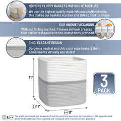 NaturalCozy storage cubes showing extra space on 11 inch footprint