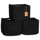 NaturalCozy storage cubes 9x9x7 structured basket for tidy shelf organization.