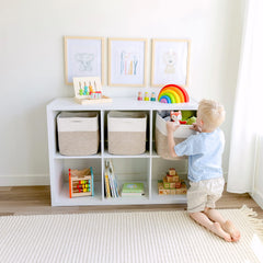 NaturalCozy Cotton rope material provides sturdy toy storage