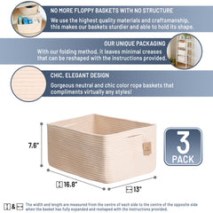 NaturalCozy woven rope basket with sturdy construction for everyday use