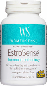 Natural Factors WomenSense EstroSense bottle front view for daily hormonal balance support