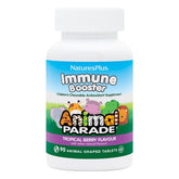 Natures Plus Animal Parade Immune Booster tropical berry bottle with kid-friendly chewables for immune support