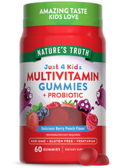 Nature's Truth Kids Multivitamin Gummies Berry Punch bottle front for daily kid nutrition