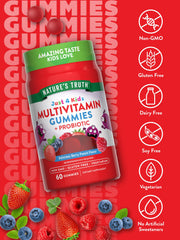 Probiotic blend icon on label of Nature's Truth gummies