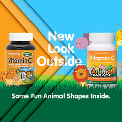 Colorful animal-shaped chews from Animal Parade offer a tasty daily vitamin C ritual for kids.