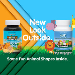 NaturesPlus Animal Parade animal-shaped chews appealing to children during brushing