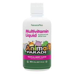 Nature'sPlus Animal Parade bottle with tropical berry flavor for kids' daily nutrition