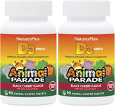 NaturesPlus Animal Parade D3 bottle front view, easy daily intake for kids