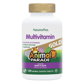 NaturesPlus Animal Parade Gold grape-flavored bottle front for kids supports daily vitamin intake
