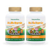Nature'sPlus Animal Parade Gold orange chewables packaging for kids' vitamin routine on busy mornings.