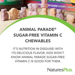 NaturesPlus Animal Parade vitamin C chew delivers 250 mg per tablet for daily intake
