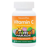NaturesPlus Animal Parade bottle packaging shown for kid-friendly vitamin C.