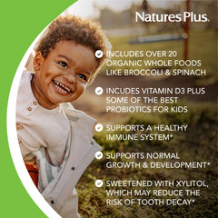 NaturesPlus Animal Parade Source of Life Gold highlights Organic Gold Standard Whole Foods in formula.