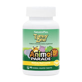 NaturesPlus Animal Parade Tummy Zyme bottle with colorful animal shapes for kids.