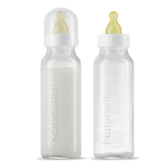 Natursutten anti-colic glass bottle 8 oz with double valve and nipple