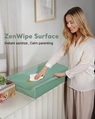 Navari 4-inch extra-thick foam cushions during diaper changes.