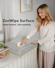 Navari four-inch thick foam cushion side view offering extra comfort during changes