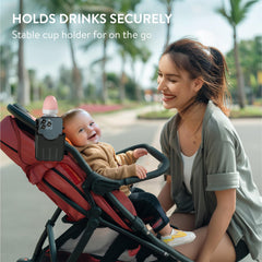 Navaris universal-fit pram holder supports various cup sizes.