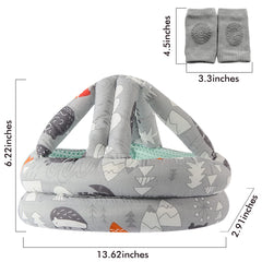 NC Baby Safety Helmet, Grey Forest, adjustable diameter demonstrates up to 22 inches for secure fit