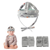 NC Baby Safety Helmet, Grey Forest, front view showing lightweight protection for mobility