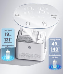 NCVI Pro steam sterilization at 212°F safely sanitizes bottles and parts.