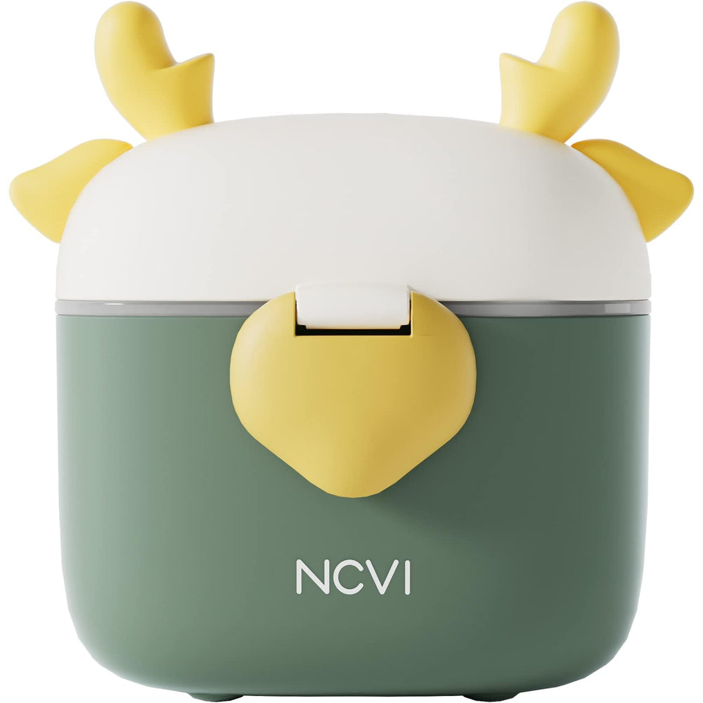 NCVI baby formula dispenser with top antlers for easy grip during travel.