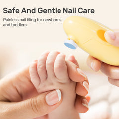 NCVI Baby Nail Trimmer Electric in use on tiny nails for gentle care.