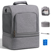NCVI breast pump bag backpack showing organized compartments for travel.