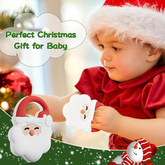 NCVI Christmas teether close-up showing textured bumps for gum massage.