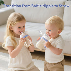 NCVI PPSU milk straw sippy cup blue with handle aids tiny hands