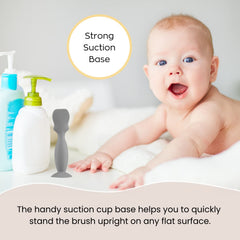 Nearbyme diaper cream brush gray handle is compact and portable.