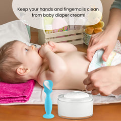 Nearbyme diaper cream brush pink handle for gentle spreading.